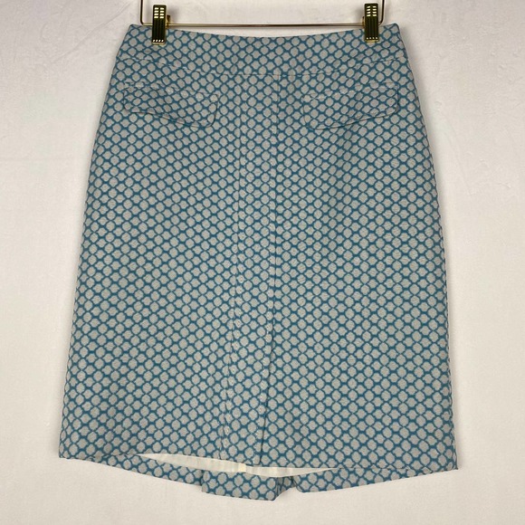 Ann Taylor Dresses & Skirts - Ann Taylor Petites Women's Size 2p Blue Pattern‎ Front Pocket Pencil Skirt